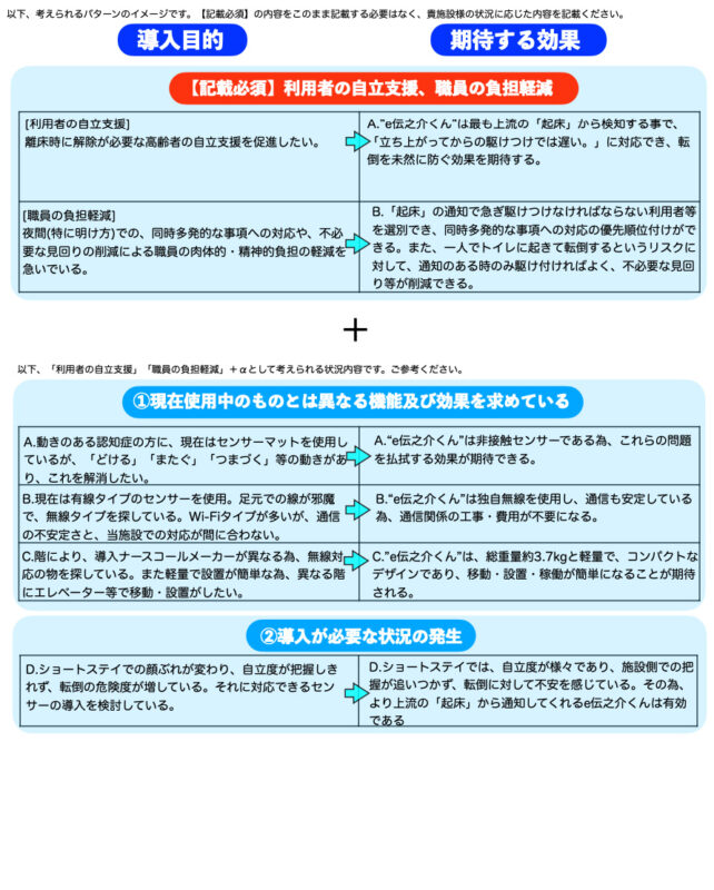川崎市福祉製品導入補助金 申請書 記入例3